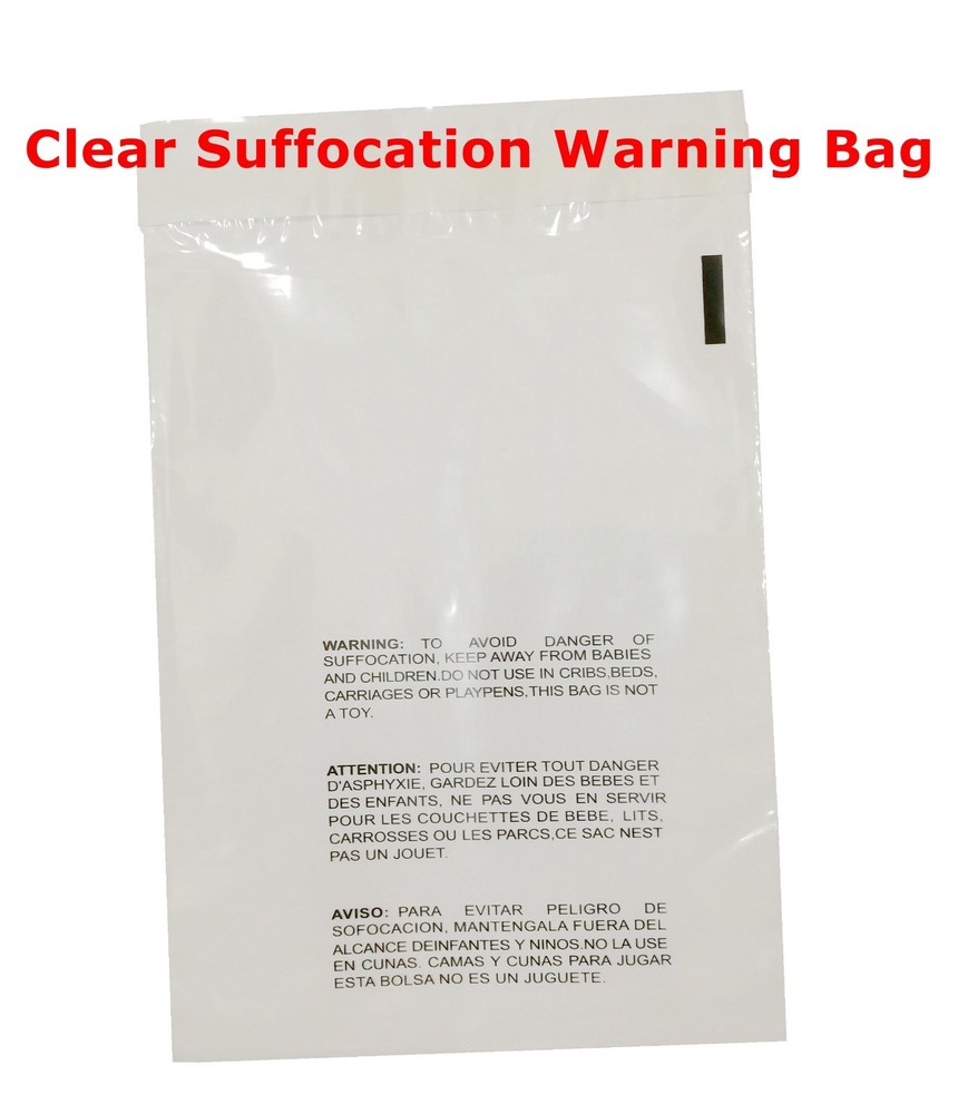 300 6×9 Self Seal Suffocation Warning Clear Poly Bags 1.5 mil Free Shipping
