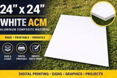 24” x 24” White ACM Sheet – Aluminum Composite Material Metal Sheet, 24 in Width