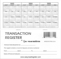 Checkbook Register, Made in the USA, Check Registers for Personal, Blank Ledger