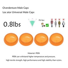 Dental Overdenture Locator Implant Abutment Retention male Cap processing Insert
