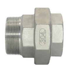 2″ in NPT Female to Male Malleable Straight Union Coupling Pipe Adapter SS 304