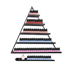Black 5 Tiers Wall-Mount Metal Nail Polish Display Racks Floating Perfume Racks