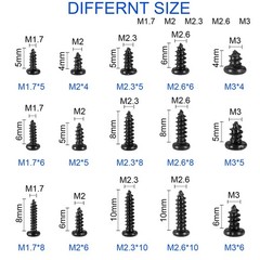 750 Pcs Small/Micro/Tiny/Mini SelfTapping Screws, M1.7M3 Phillips Pan Head, C…