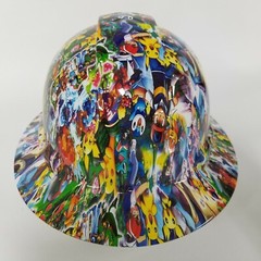 Customized Pyramex Full Brim CARTOON STICKER BOMB hydro dipped Hard Hat