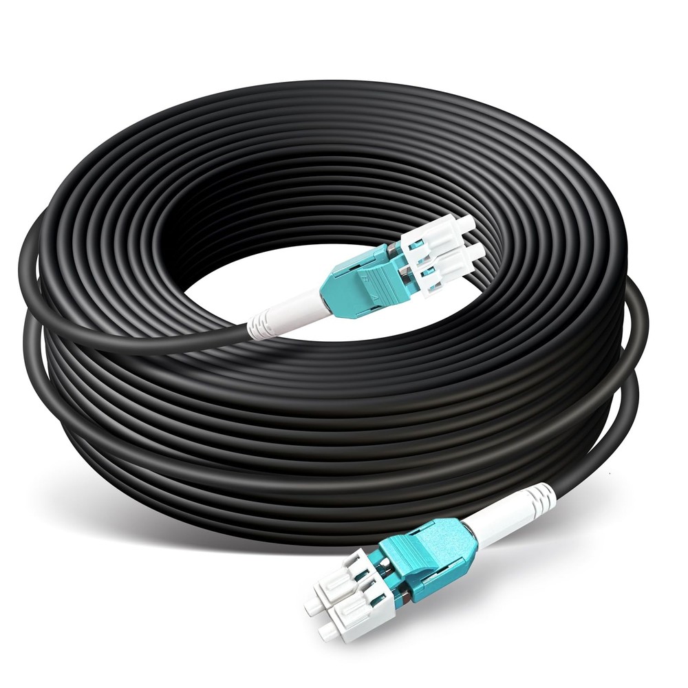 YUTIANHOME 15ft/5m OD-5mm Industrial TPU OM3 Fiber LC to 15 ft, Black
