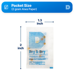 2 gram X 6000 PK “Dry & Dry” Food Grade Orange Indicating Silica Gel Packets