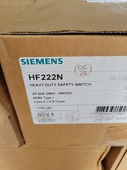 1 NEW Siemens HF222N Fusible Safety Disconnect Switch 60A 240VAC 2P 3W Type 1
