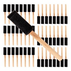 48Count – 1″ Disposable Poly Foam Brushes for All Paints, Stains, Varnish & Glue