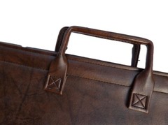 Vintage IBM Easy Open Document portfolio Holder with handles vinyl brown