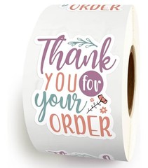 20 Count Thank You for Your Order Stickers for Business