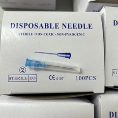 Disposable Hypodermic Tips 23G x 1” Sterile EO 100 Count Lab Use