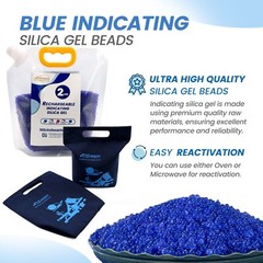 Adsorbco 2 lb Blue Silica Gel Packets with a Hook and Loop Canvas Bags