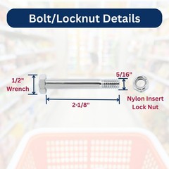 Box with 50 pcs 5″ Diameter wheels for Shopping Cart Nuts and Bolts included