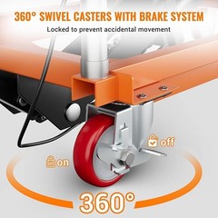 Garvee Hydraulic Scissor Lift Table Cart 1100Lbs 35.4″ Manual Heavy Duty Orange