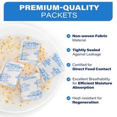 60 Packets 5g 5 Grams Silica Gel Desiccant Pack Moisture Absorber Reusable Lot
