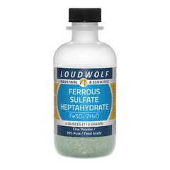 Ferrous Sulfate, 4oz, Pure Food Grade, 99% Pure, Sturdy Bottle SHIPS SAME DAY