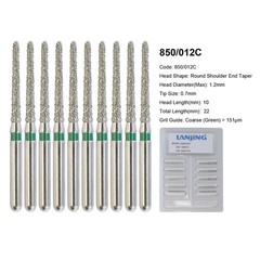 Dental Diamond Burs FG Round End Taper Super Coarse Fine Grit High Speed 856 850