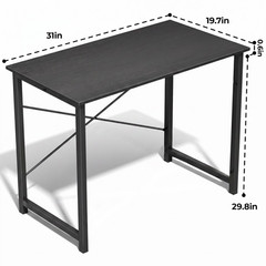 Modern Simple Black Office Desk For Home Bedroom Apartment Workstation