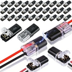 200pcs Double-Wire Plug-in Connector, Cable Clamp with Locking Buckle, AWG 18-22