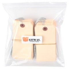 100 Pack 4 3/4″ x 2 3/8″ Size 5 Manila Inventory Pre Wired Hang Tags with Wire