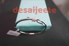 New.Tliffany&Co.Knot Bangle 18K-White Gold Diamond