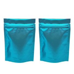 100 Zip Seal Matte Blue Metallized Mylar Foil Stand-Up Food Grade Pouches Bags