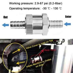 2 Pcs 8mm 5/16″ Fuel Non-Return One Way Check Valve Petrol Diesel Oil Aluminum