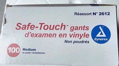Dynarex Safe-touch Vinyl Exam Gloves, Powder Free, Medium, 10 Box Of 100 Gloves,