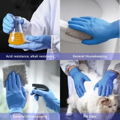 GP Craft Blue Nitrile Gloves Food Safe Latex-Free Disposable 100 Count