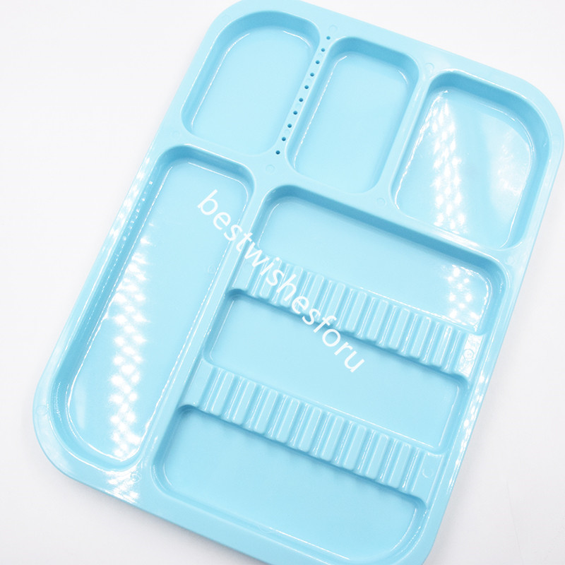 Dental Separate Divided Tray Plastic Autoclavable 135°C +10 Drilled Hole 4 Color
