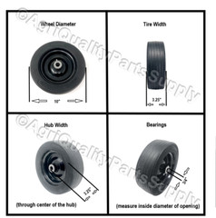 10″x3.25″ Solid Finish Mower Wheel with 3/4″ID $Discount Price with small defect