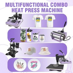12×15 Inch, 360° Swing Away 5 in 1 Heat Transfer Machine, Multifunctional Hea…