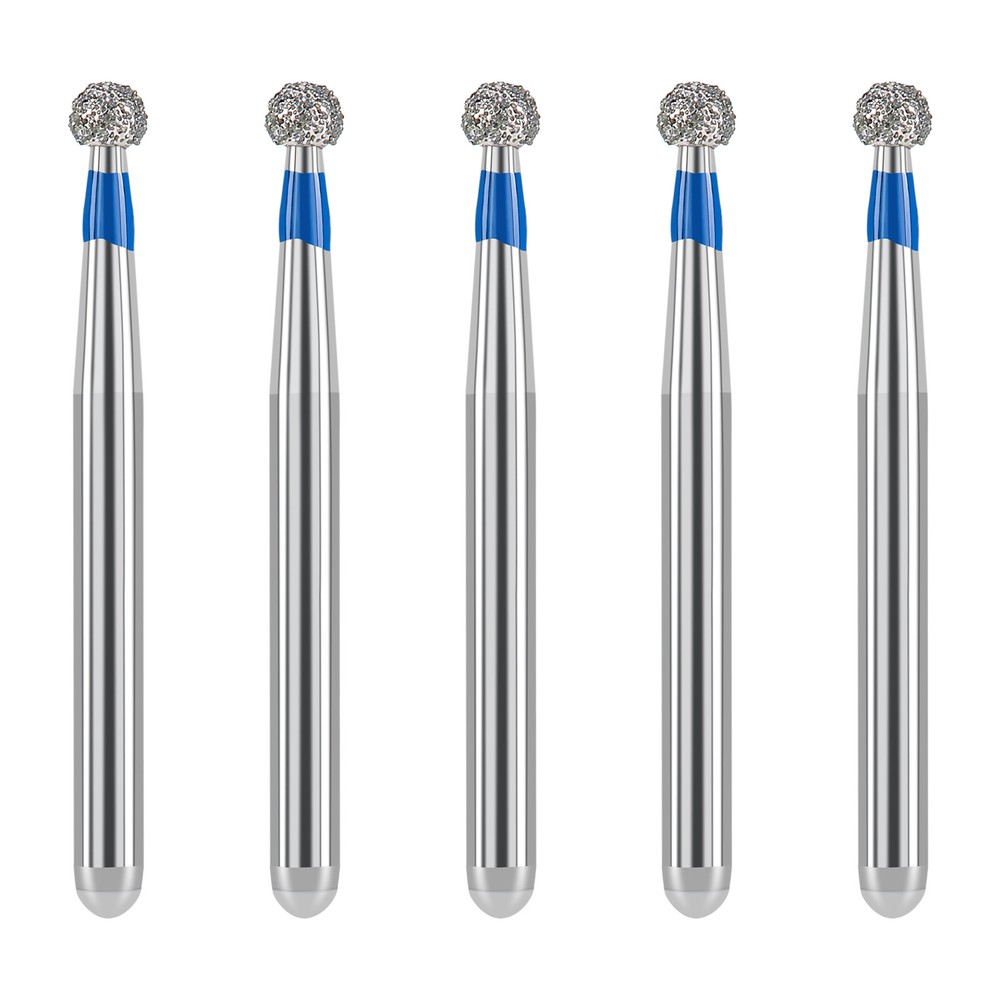 JMU Dental FG Diamond Burs for High Speed Handpiece, Medium Grit Round Bur 5pcs