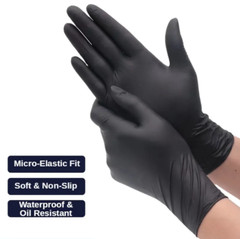 Black Nitrile Disposable Gloves Powder Latex Free | 3, 5, & 6 Mil & Size S – XXL