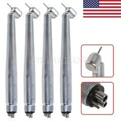 4xDental 45 Degree angle LED Light push button optic fiber high handpiece in USA