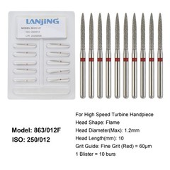 Dental Diamond Burs FG Round End Taper Football Bur Coarse Fine High Speed 856
