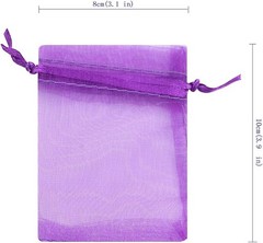 100pcs Sheer Organza Favor Bags 3×4” Jewelry 1 Count (Pack of 100), purple