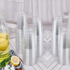 100 Count – 16 Ounce Plastic Cups, Ice Coffee Cups To Go – Crystal Clear PET …