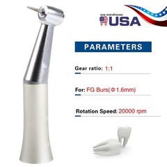 Low Speed Contra Angle Handpiece Push Fit FG 1.6mm Burs E-type Dental