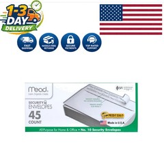 Mead #10 Security Business Envelopes Letter Size 4-1/8″ x 9-1/2″ – Peel and Seal