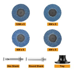 20 x 2″ Roll Lock Flap Sanding Disc 40 60 80 120 Grit Die Grinder Grinding Wheel
