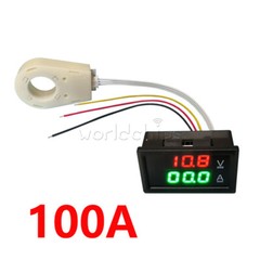DC0-300V 50/100/200/400A Digital Current Voltage Meter Hall Ammeter Voltmeter