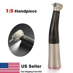 Dental 1:5 Increasing Fiber Optic LED Contra Angle Handpiece/1:5 Cartridge Rotor