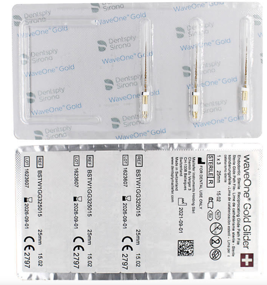 WAVE ONE Gold Glider (15.02) – DENTSPLY (3/pack) – All sizes ORIGINAL