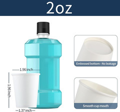 [100 Count – 2 Oz] Small Paper Cups, Mouthwash Cups Bathroom Cups Mini Cups Smal