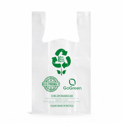 Clear Plastic T-Shirt Grocery Bags 4 Mil Heavy Duty Reusable 1/6 21×6.5×11.5
