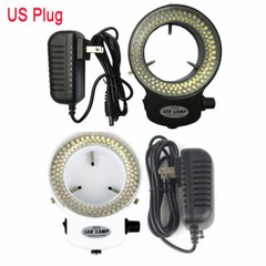 Adjustable 144 LED Bulbs Microscope Ring Light Illuminator Lamp US Plug #SH