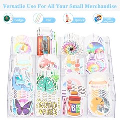Sticker Display Stand for Vendors – 4 Tier 16 Pockets Acrylic Sticker Holder Dis
