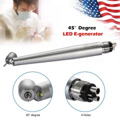 ASkeadnt Dental 45° LED High Speed Handpiece E-generator Push Button 4H