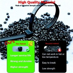 100 BLACK NYLON CABLE ZIP TIES Heavy Duty UV Resistant 4 6 8 10 12 15 18 24 & 36